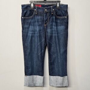 AG‎ Adriano Goldschmied Jeans 28R  Shorty Dark Wash Crop Cuffed Straight Stretch
